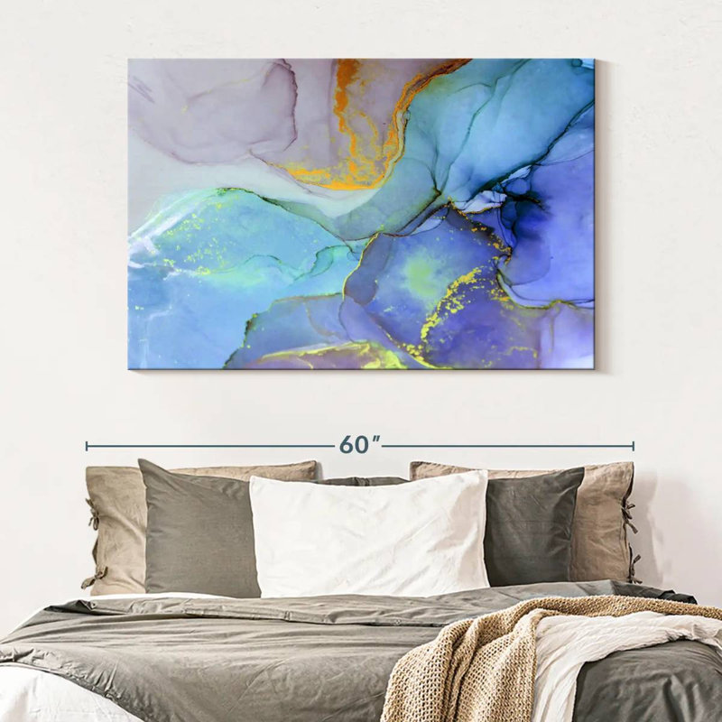 Avery Light Marble Abstract, 34" H x 51" W