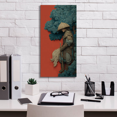 Toile épique Graffiti «Samurai» par Ann Klee, 12 po x 24 po
