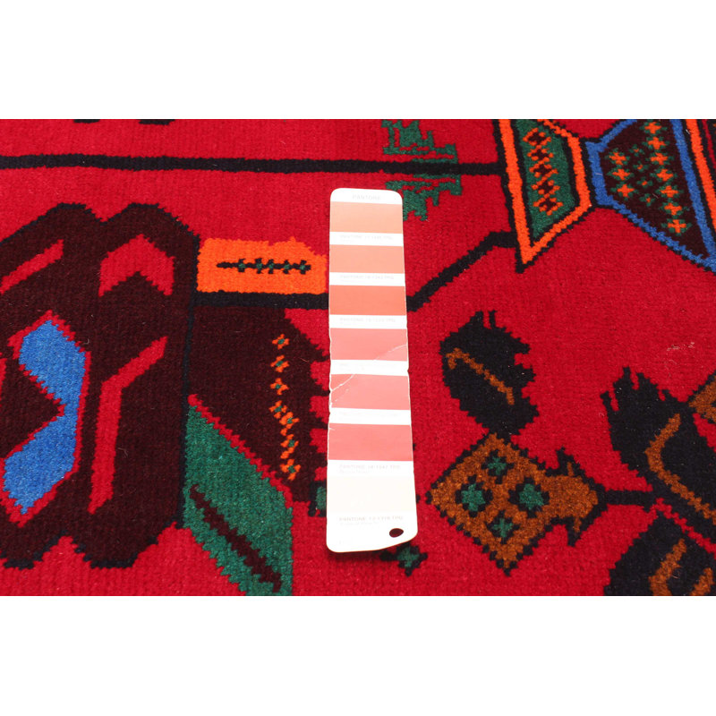 Tapis rouge Teimani 3 pi 3 po x 4 pi 5 po