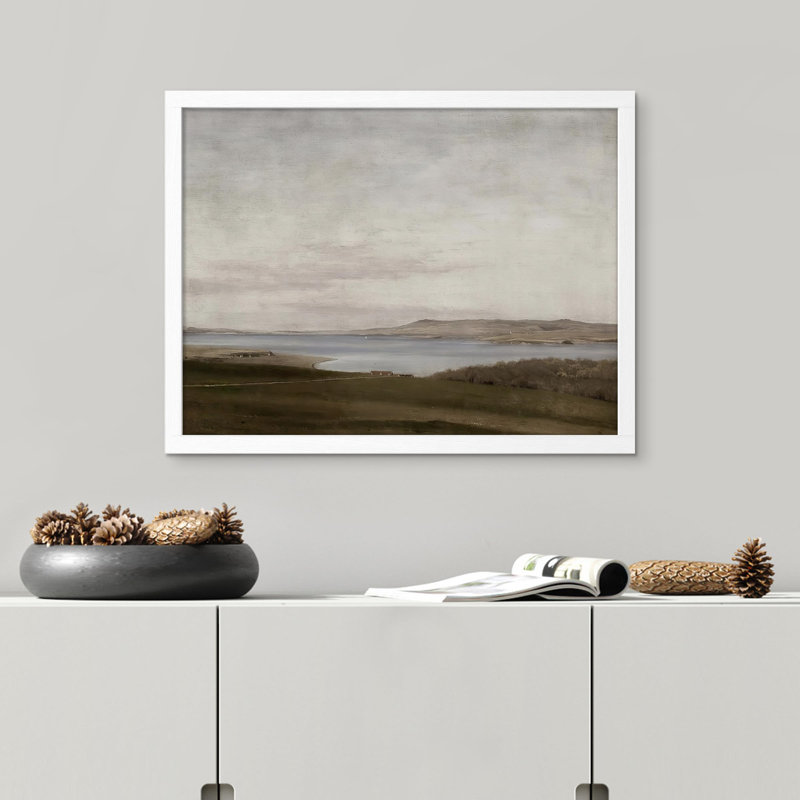 «Field Lake Countryside» sur papier, Blanc, H 11 po x l 14 po