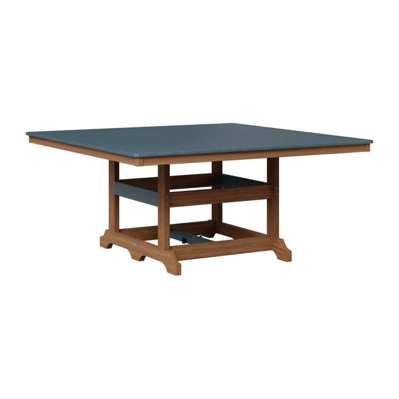 Garden Classic Outdoor Square Dining Table, Antique Mahogany, Slate