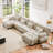 Velvet Modular Sectional Sofa,173.2''W Oversized U Shape Cloud Couch With 2 Ottomans,Combined 4 Seater Comfy Sofa With Bolster Armrest Pillows-108146772