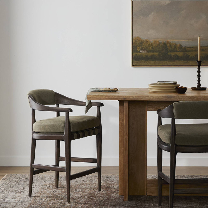 Dane Stool, Broadway Olive Linen