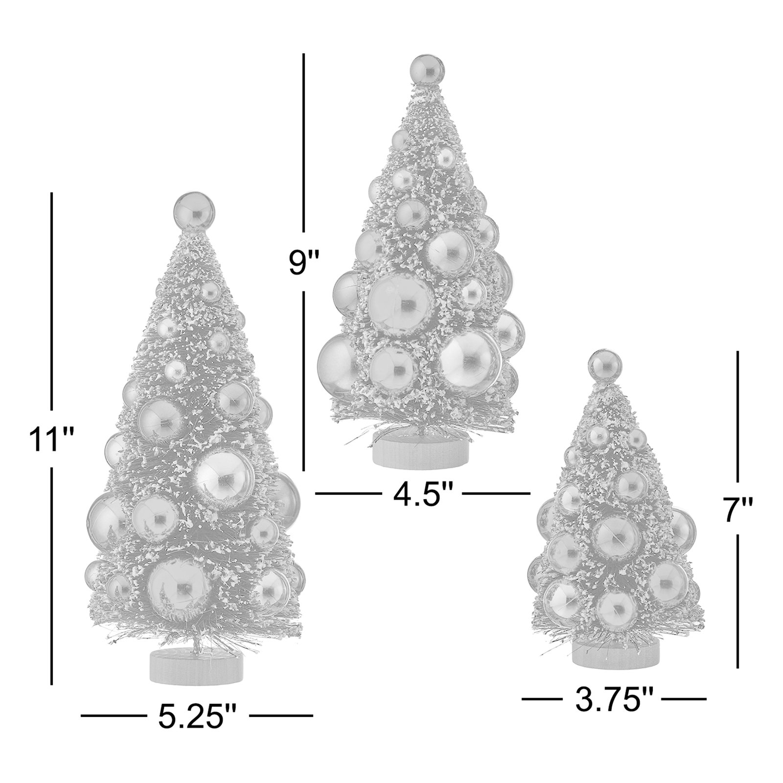 Holly Jolly 3-Piece Retro Sisal Tree Set