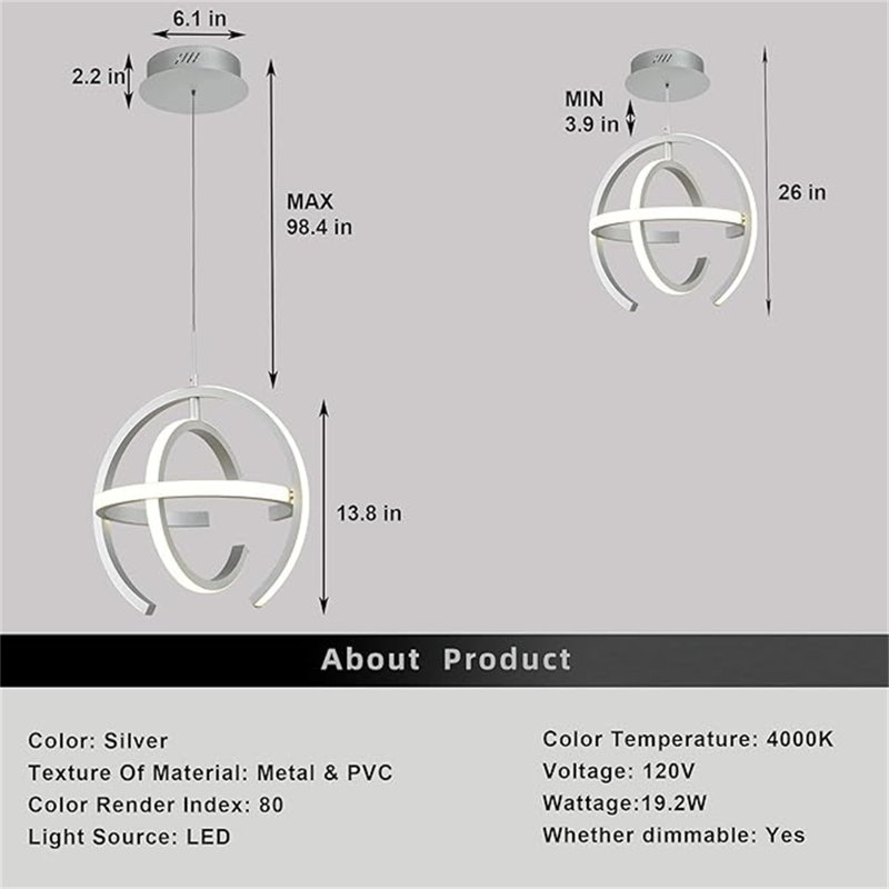 Silver Modern LED Pendant Light