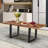 Solid Wood Top Metal Base Dining Table