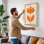Single Stem in Gold Botanical - Wrapped Canvas-339146433-339146446