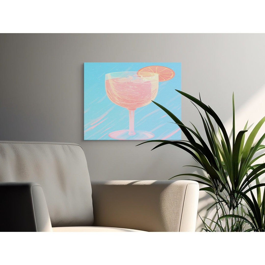 Pastel Cocktail Glass Canvas Print
