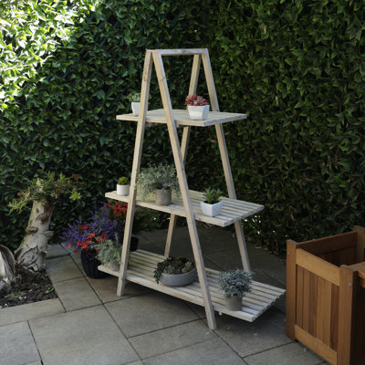 Support de rangement triangulaire en bois à 3 niveaux