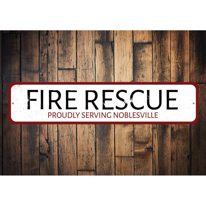 Enseigne en feu, H 4 po x l 18 po x P 0,04 po