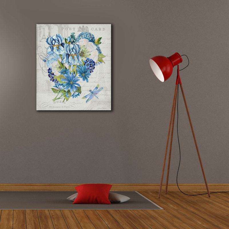 «Bouquet Francais D» par Jean Plout, art mural sur toile, H 30 po x l 26 po