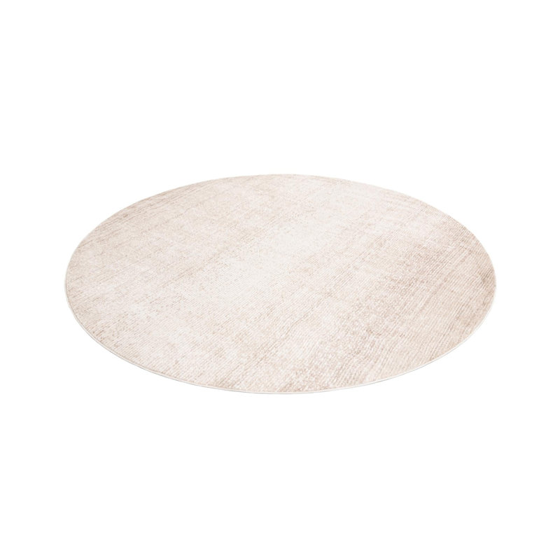 Hulsey Striped Ivory Area Rug, Round 7'10"