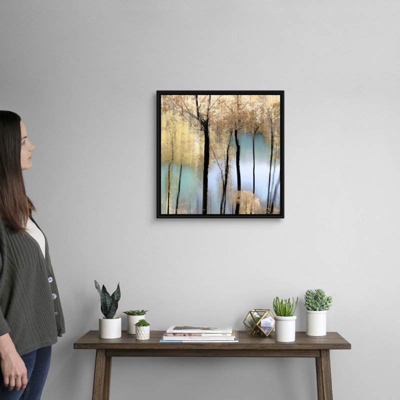 «Pastel Pond» par Alex Hanson - reproduction d'art sur toile, Toile avec cadre flottant noir, H 22 po x l 22 po x P 1,75 po