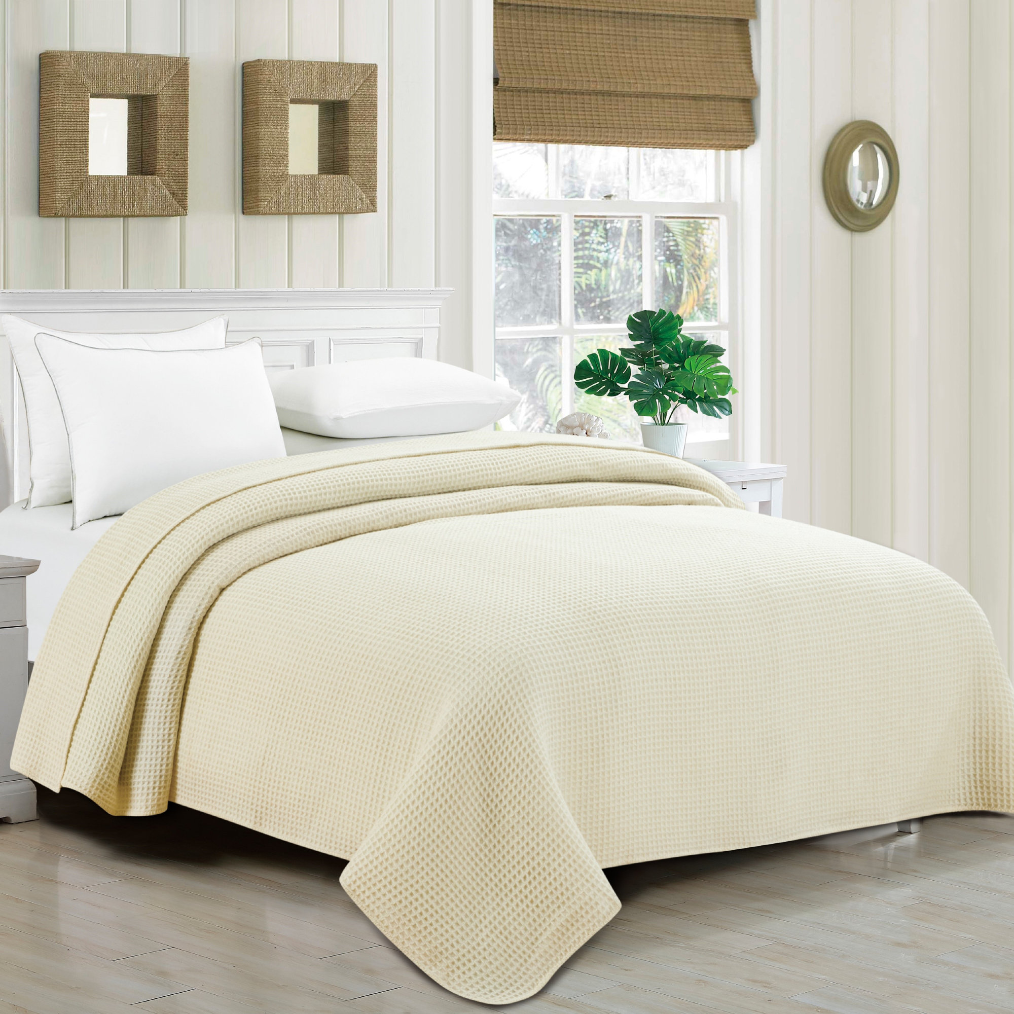 Sonder Weighted Throw Blanket, White, 6, King