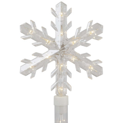 Snowflakes Christmas Pathway Marker with Lawn Stakes - Clear Lights