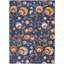 Tapis bleu marine à motif floral Lakenya-866298378