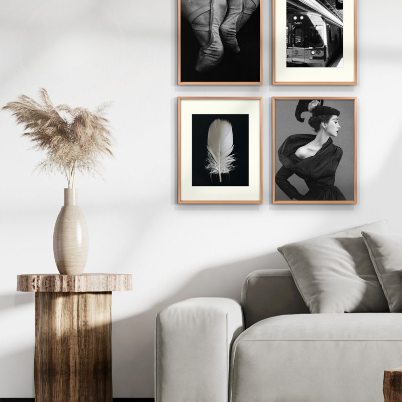 2 Piece Matte Gallery Wall Frame Set, Multi Photo Frames Collage, for Wall or Table Top Display, 8" x 10", Rose Gold
