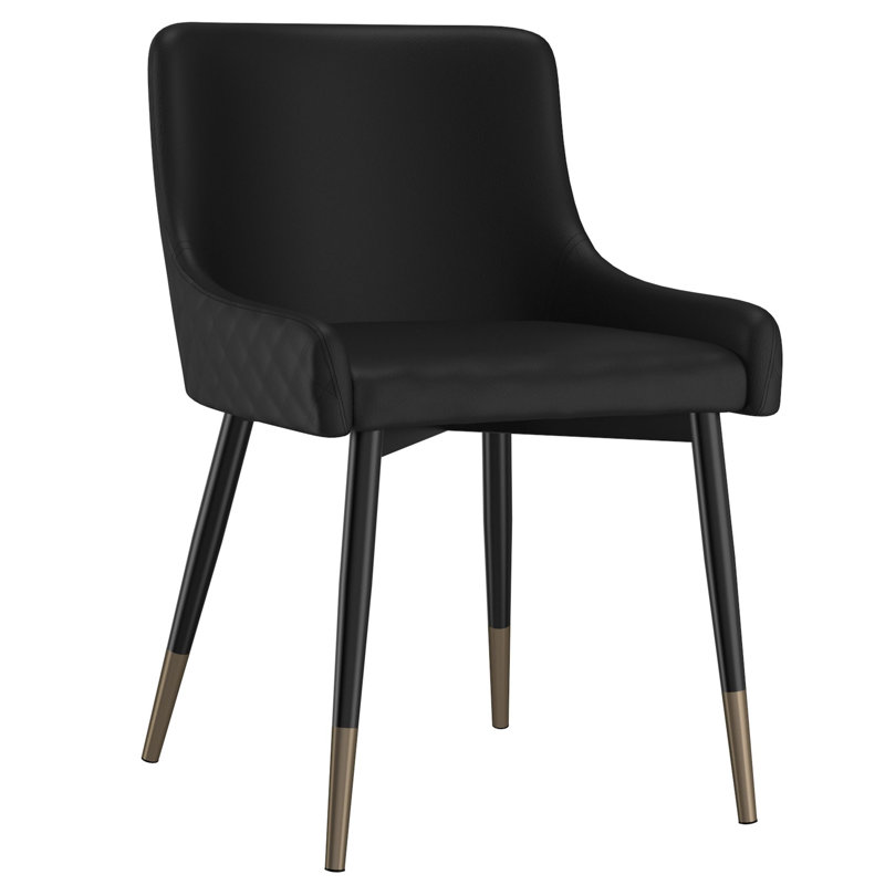 Chaise de salle à manger Abi, ensemble de 2, en noir, Noir
