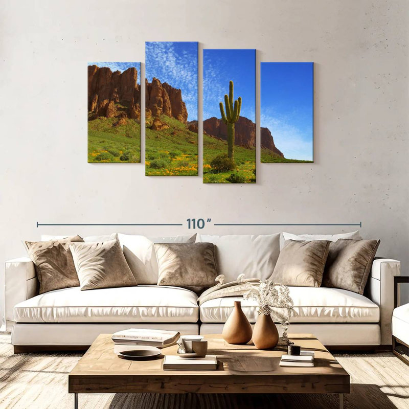 Alvord Cactus In Prospector's View, 48" H x 75" W