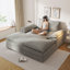 Double chaise longue surdimensionnée rembourrée avec accoudoirs larges pour les salons, les appartements-1214894047