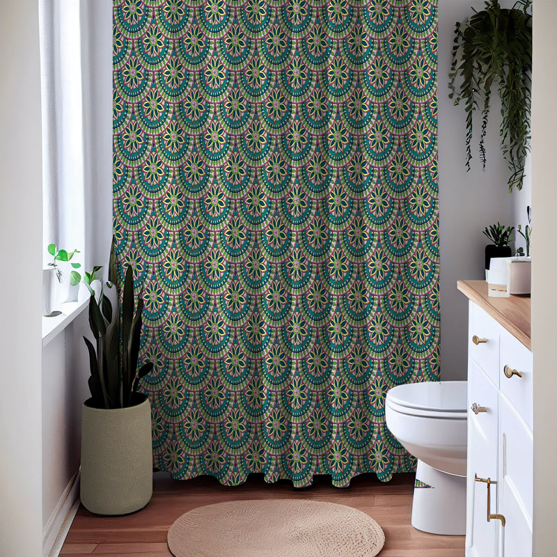 Abstract Shower Curtain, 93" H x 70" W
