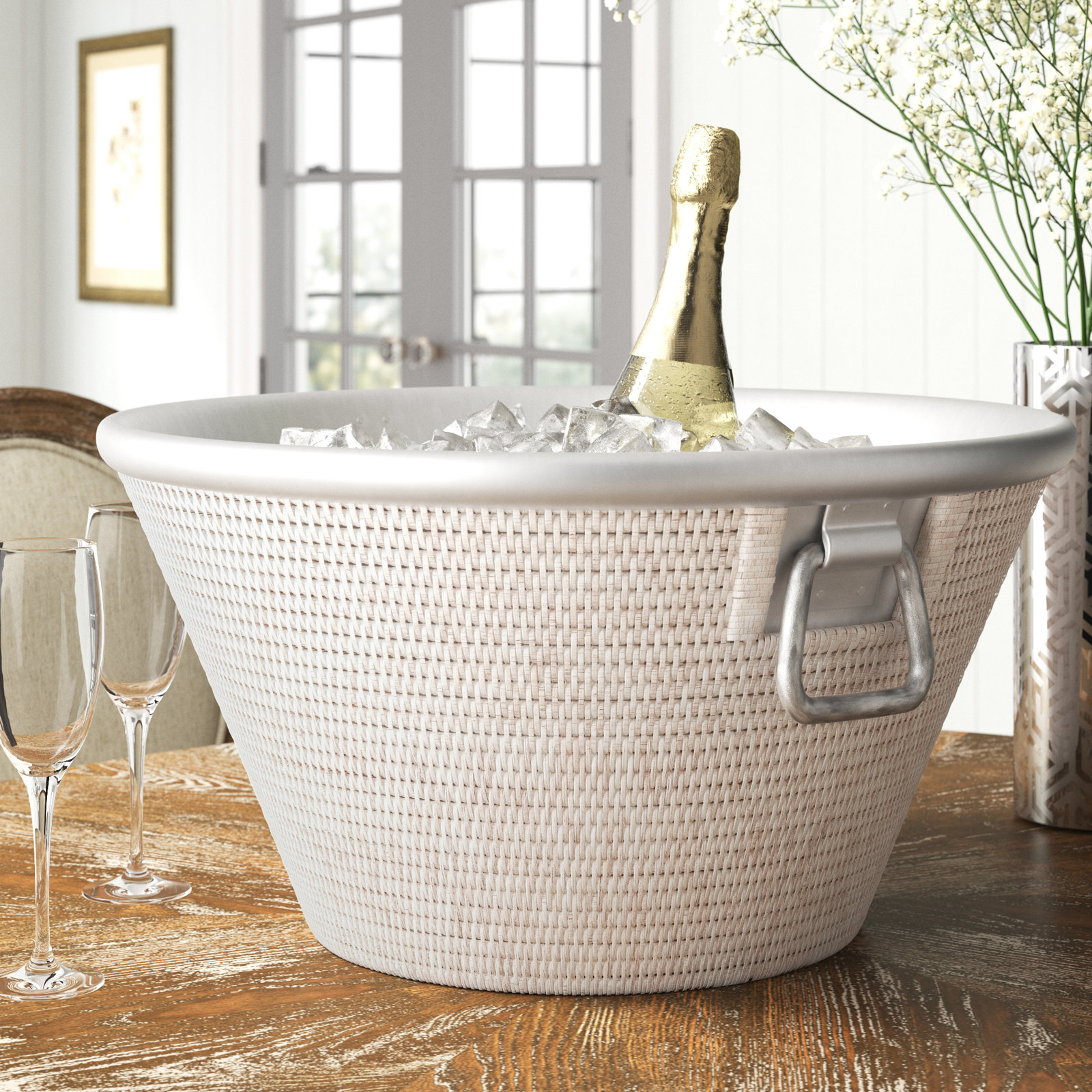 Wylder Beverage Tub, White Wash