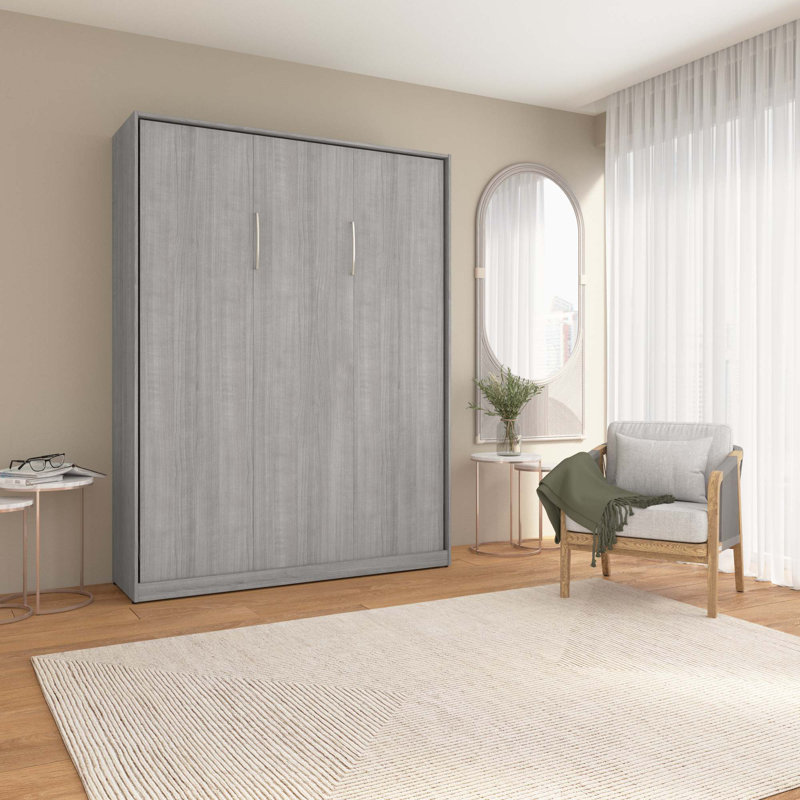 Lit escamotable Oneybrook, Gris platine, Grand