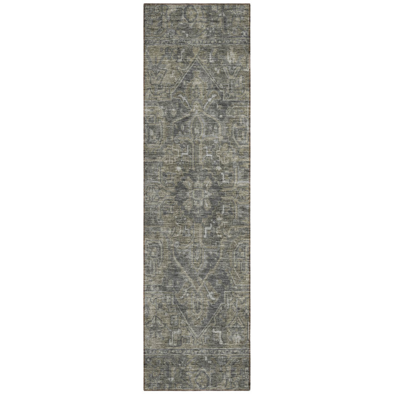 Washable Abstract Indoor / Outdoor Rug, Runner 2'3" x 7'6"