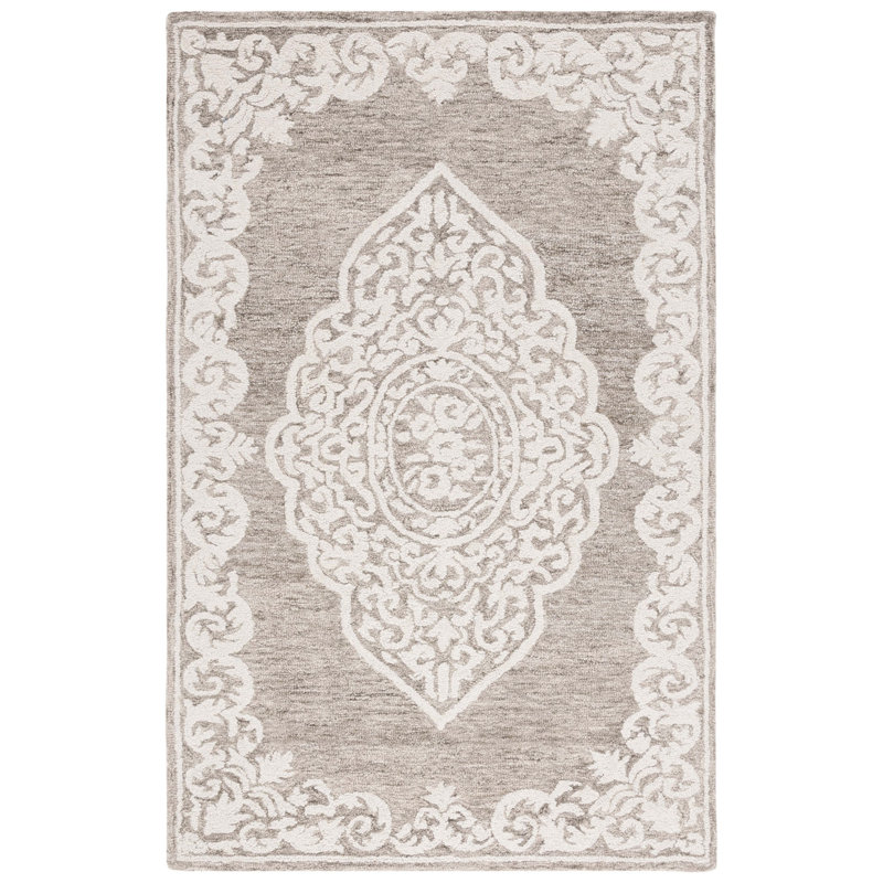 Massai Abstract Hand Tufted Wool With Cotton Cloth Backing Oriental Rug, Rectangle 5' x 8'
