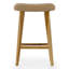 Tabouret de bar en cuir de teck beige Bonita-137135584-137135587