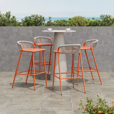 Roger Modern 29.5" Seat Height Aluminum Frame Barstools by Bayou Breeze