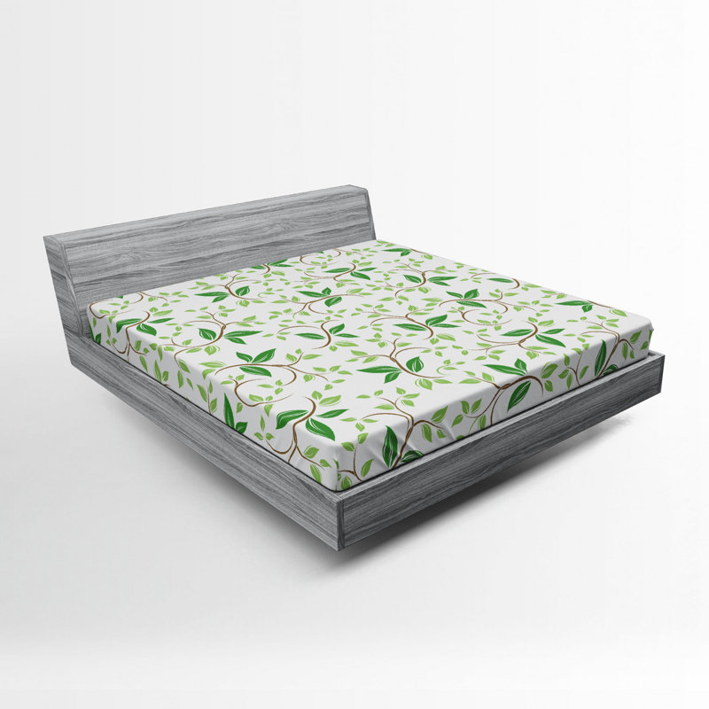 Microfiber Floral Fitted Sheet, Full Fitted Sheet