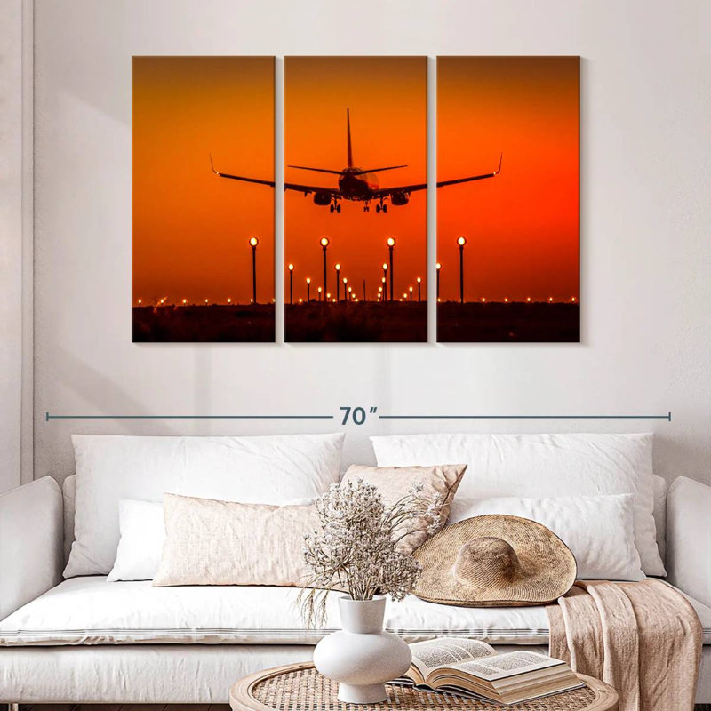 Mehar Landing Private Jet, 32" H x 50" W