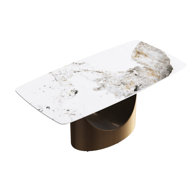 Table de salle à manger Aliyas, Bronze, H 29,53 po x L 70,9 po x l 35,4 po, Pandora