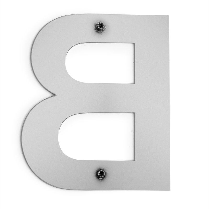 6 po lettre de maison à fixation flottante, Argent, B