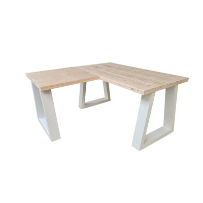 Miraloma L-Shaped Solid Wood Top Writing Desk