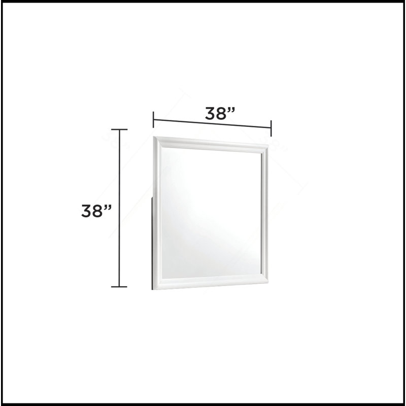 Miroir de style moderne en bois (seulement miroir), Blanc