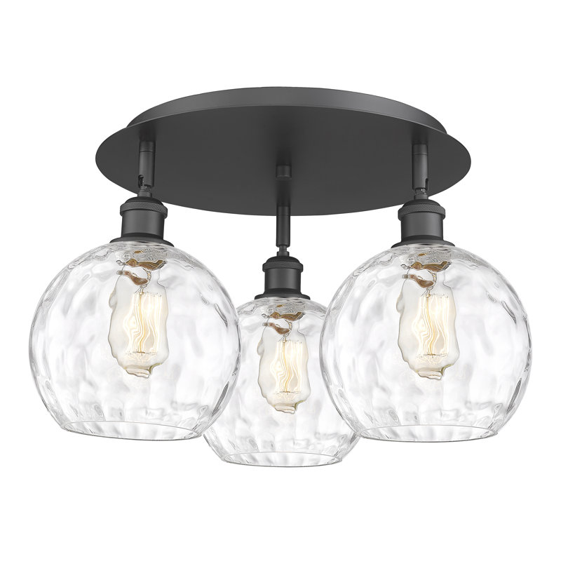 Ambrosane Glass Flush Mount, Matte Black