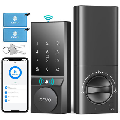 Smart Door Lock, 5 in 1 Keyless Entry Door Lock with Doorbell, Built-in Wi-Fi Smart Lock Deadbolt for Front Door