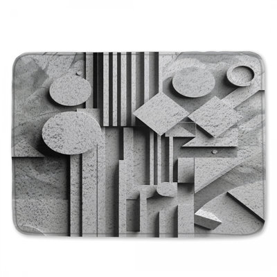 Geometric Shapes Composition Bath Mat