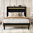 Modern Diamond-Tufted Upholstered Bed Frame With RGB LED Lights, USB Charging Ports & Wingback Headboard-1506992541-1506992538