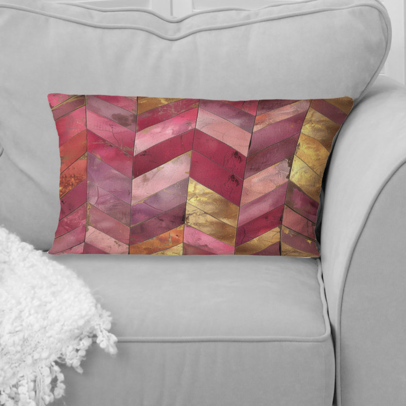 Coussin à chevrons Mid-Century