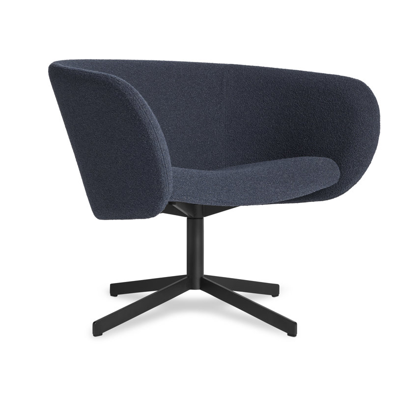Close Encounter Swivel Barrel Chair, Elora Navy Viscose 