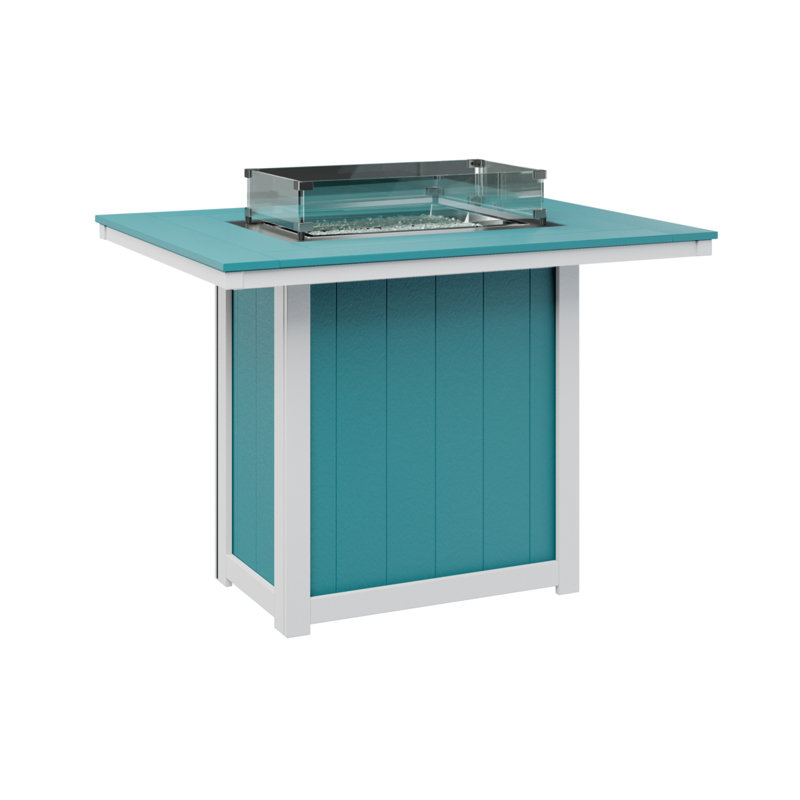 Foyer de table rectangulaire berlinois de 54 po Berlin, Bleu Aruba, H 38,87 po x l 53,87 po x P 41,37 po