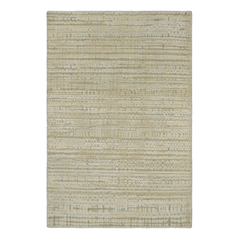 Textural Handmade Silk and Wool Area Rug