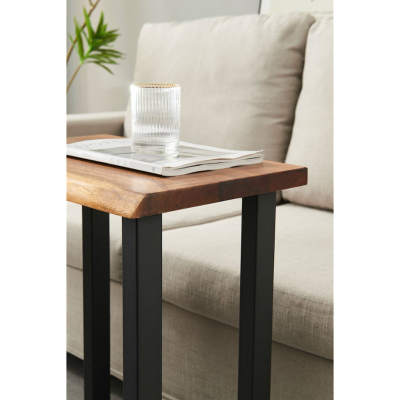  Solid Wood Sled End Table