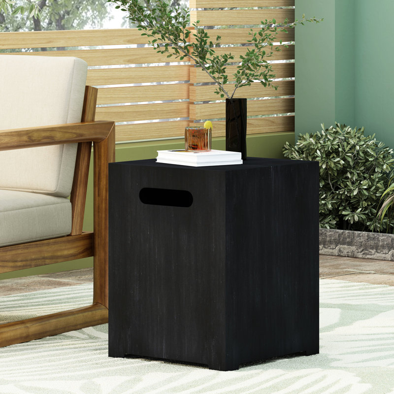 Support de réservoir multifonction en fer pouvant servir de table d'appoint. Cadre en acier thermolaqué gris foncé. Aucun assemblage requis. Dimensions : 15,54 cm (L) x 20,22 cm (P). Parfait pour embellir votre espace extérieur. Finition décorative améliorée.