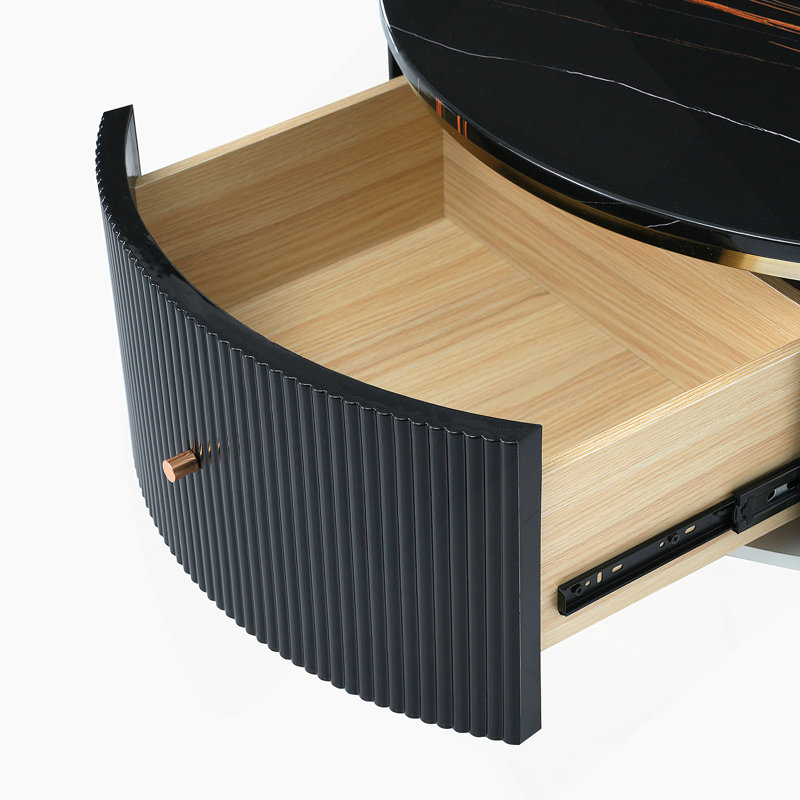 Table basse moderne avec 2 grands tiroirs de rangement Modern, Noir
