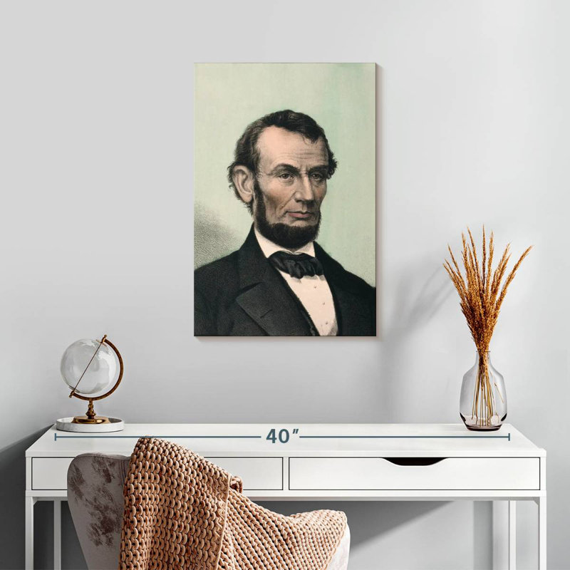 Keiri Abraham Lincoln, portrait rétro, H 24 po x l 16 po