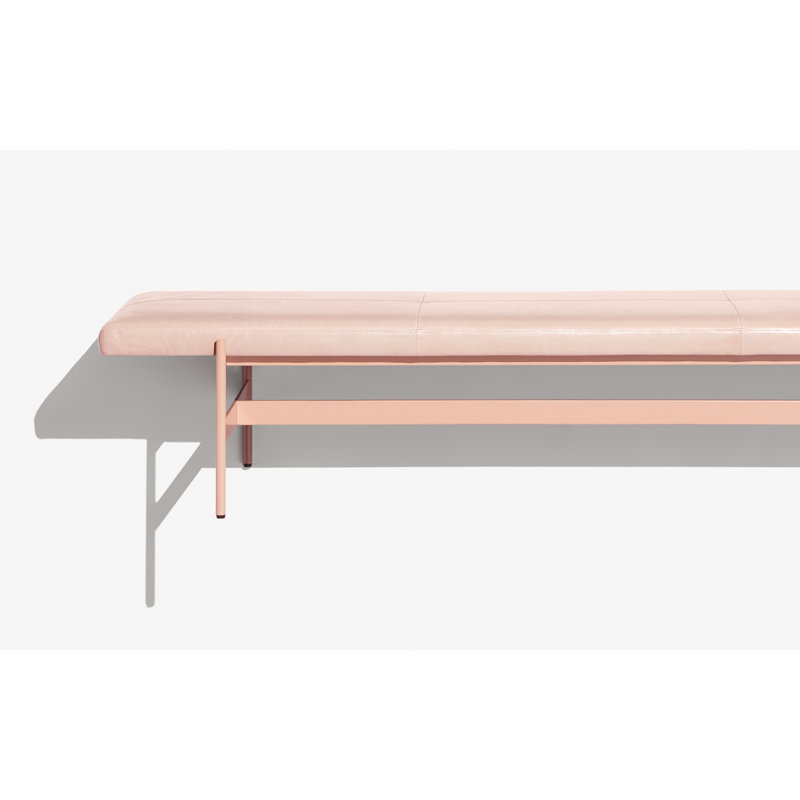 Daybench Upholstered Bench, 14" H x 75" W x 24" D, Camel Genuine Leather, Oblivion